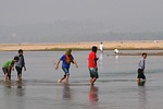 river, people, frolic