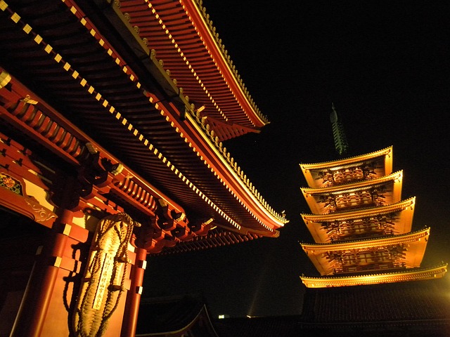 Free Temple Night photo and picture