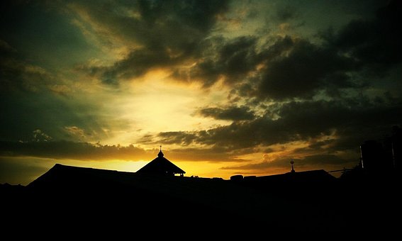 Himmel, Silhuet, Skyer, Moske, Natur