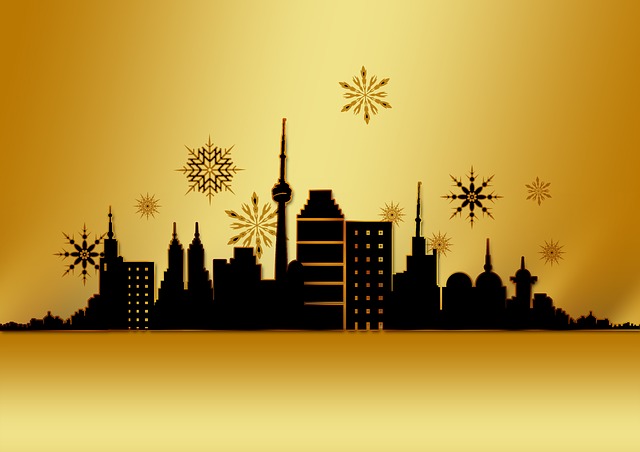 Free christmas card greeting card gold illustration