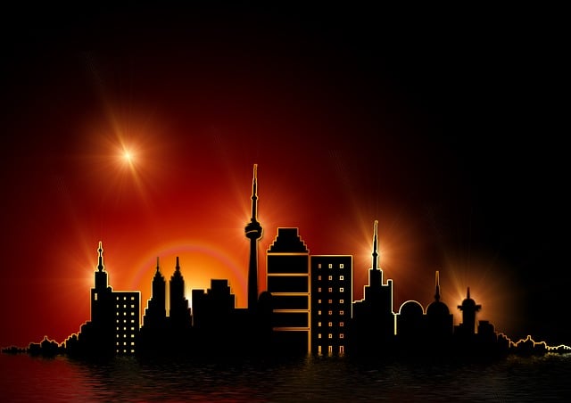 Free gold golden skyline illustration