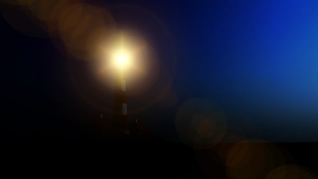 Leuchtturm, Nacht, Licht, Schein, Himmel