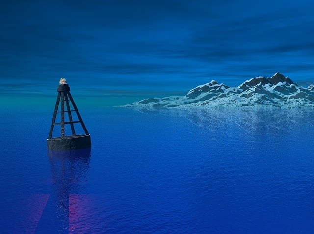 Free sea night sky ocean illustration