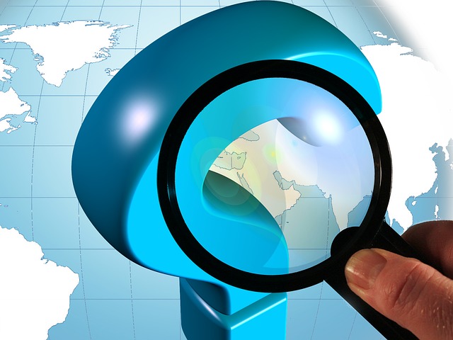 Free magnifying glass question mark globe illustration