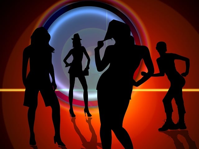 Silhouette, Mädchen, Bewegung, Sprung