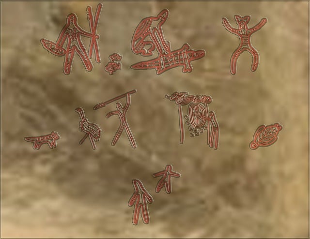 Free petroglyph rock art drawings illustration