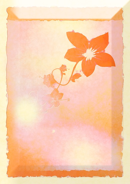 Free stationery flora paper illustration