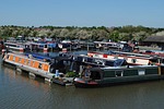 barges, marina, water