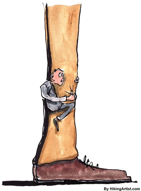 Free man scared frits illustration