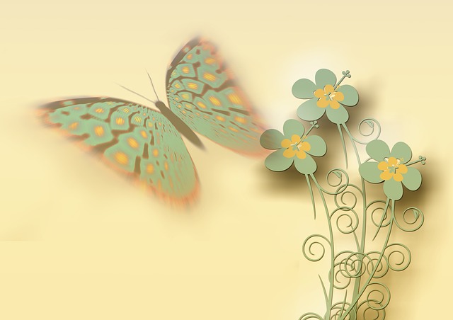 Free butterfly nature flower illustration