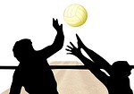volleyball, ball, network