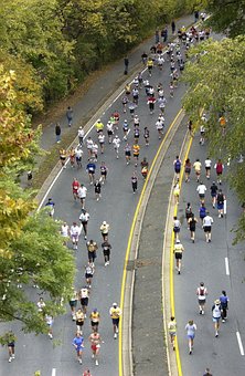 マラソン, ランナー, 長い距離, ワシントン Dc, 秋, 男性, 女性