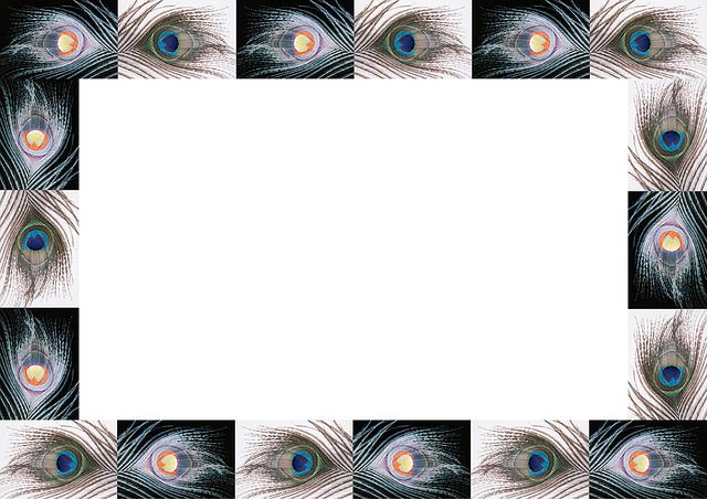 Free peacock feathers template eyes illustration