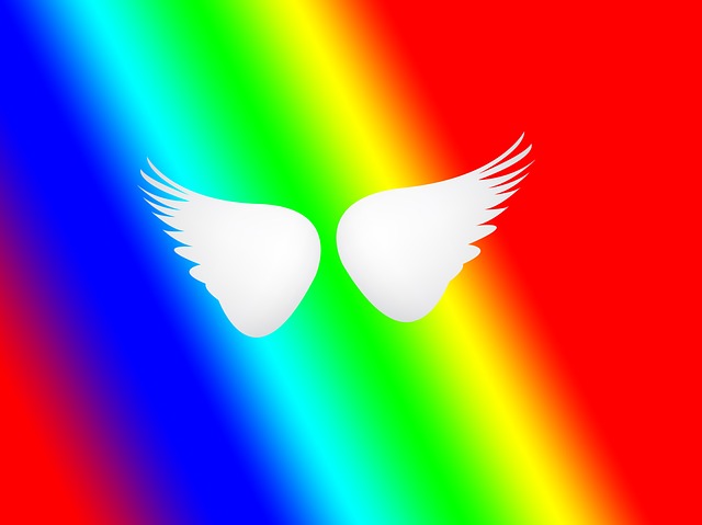 Free wing multicoloured hope illustration