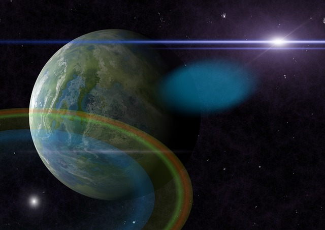 Free space science fiction landscape illustration
