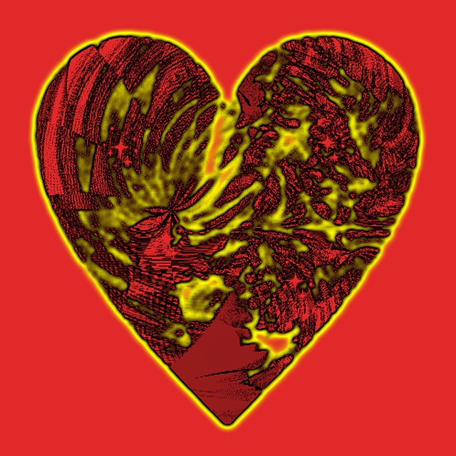 Free heart red yellow illustration