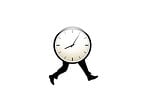 time, clock, legs