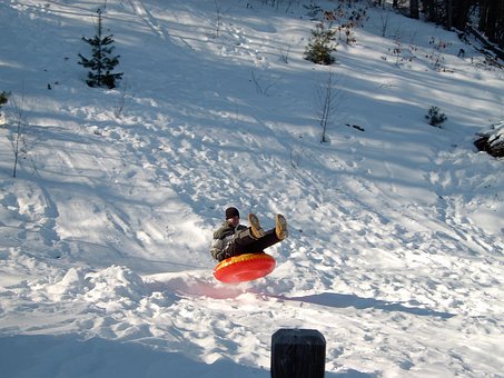 Snow Tubing, Sled, Sledding, Snow