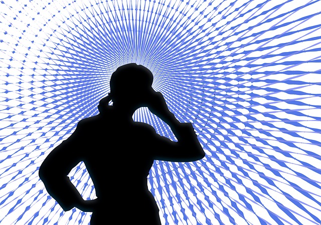 Free woman silhouette make a phone call illustration