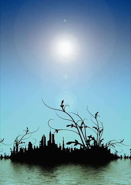 Free flora silhouette skyline illustration