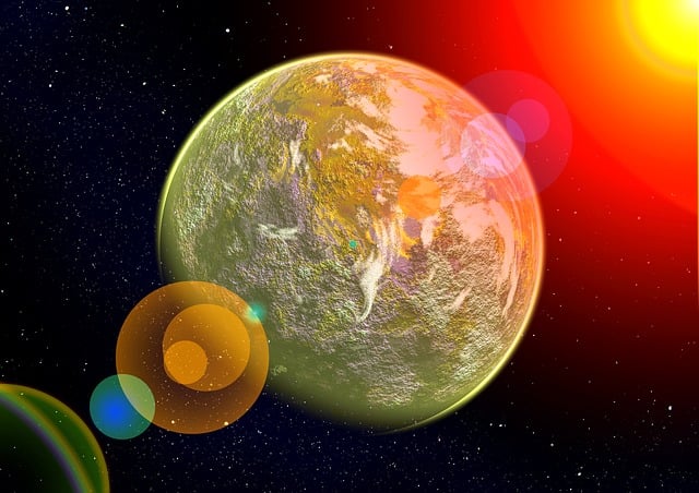 Free space science fiction landscape illustration