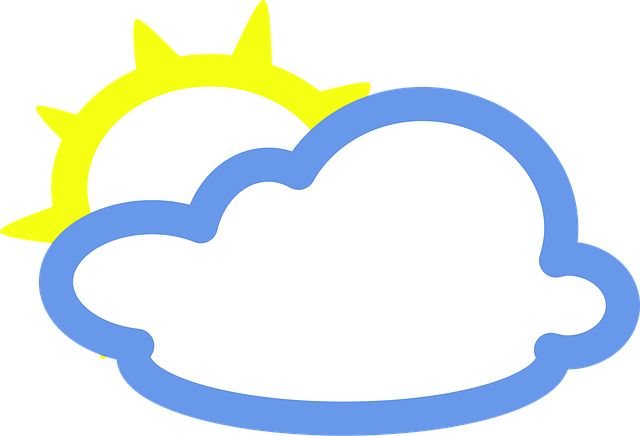 Free cloudy sunny sun vector
