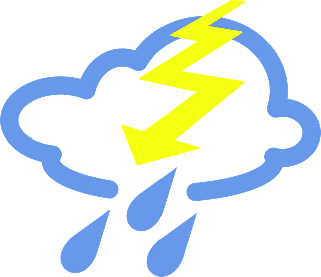 闪电, 雷, 多云的, 下雨, 雨, 滴, 雨滴, 云, 灰蒙蒙, 上愁云