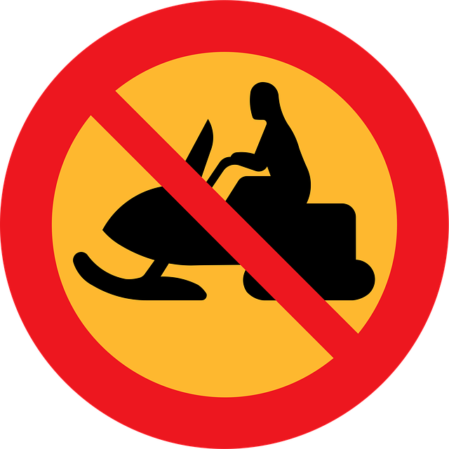 Free snowmobile prohibited forbidden vector