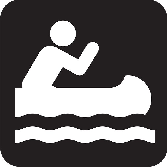 Free rafting boat canoe illustration