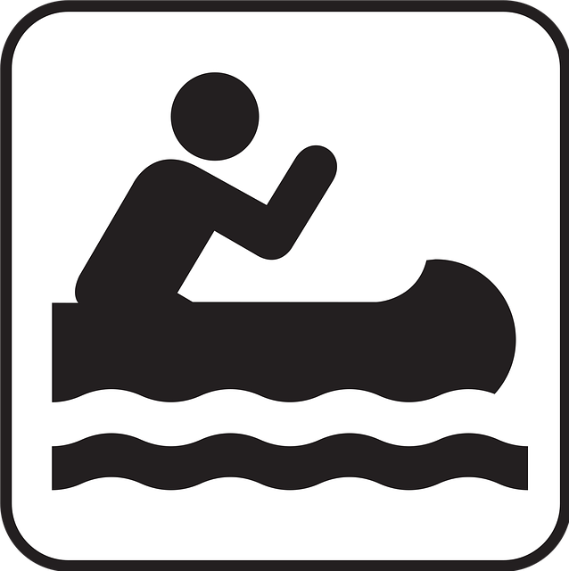 Free rafting boat canoe illustration