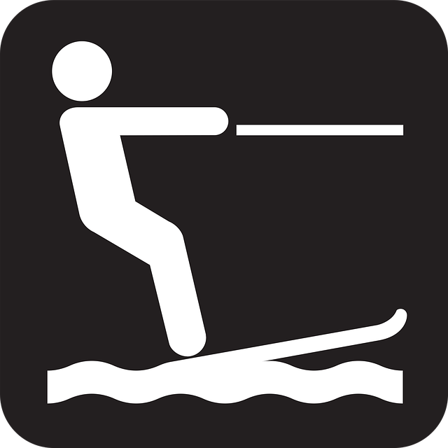 Free water ski fun nature illustration
