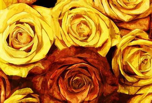 Rosen, Malen, Blüte, Blume, Design