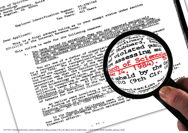 Free scientology letter magnifying glass illustration