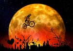 moon, bike, mountain bike