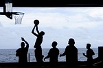 uss nimitz, basketball, silhouettes