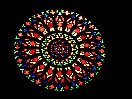 Kirchenfenster, Rund, Bunt