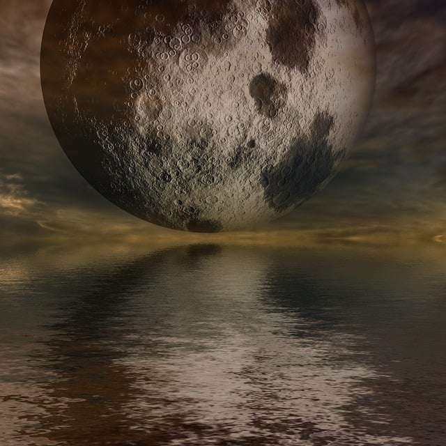 Free moon mystical surreal illustration