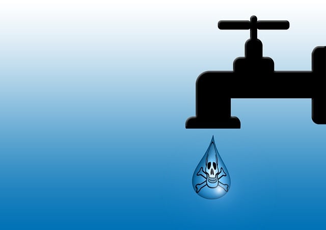 Free water tap skull and crossbones drops illustration
