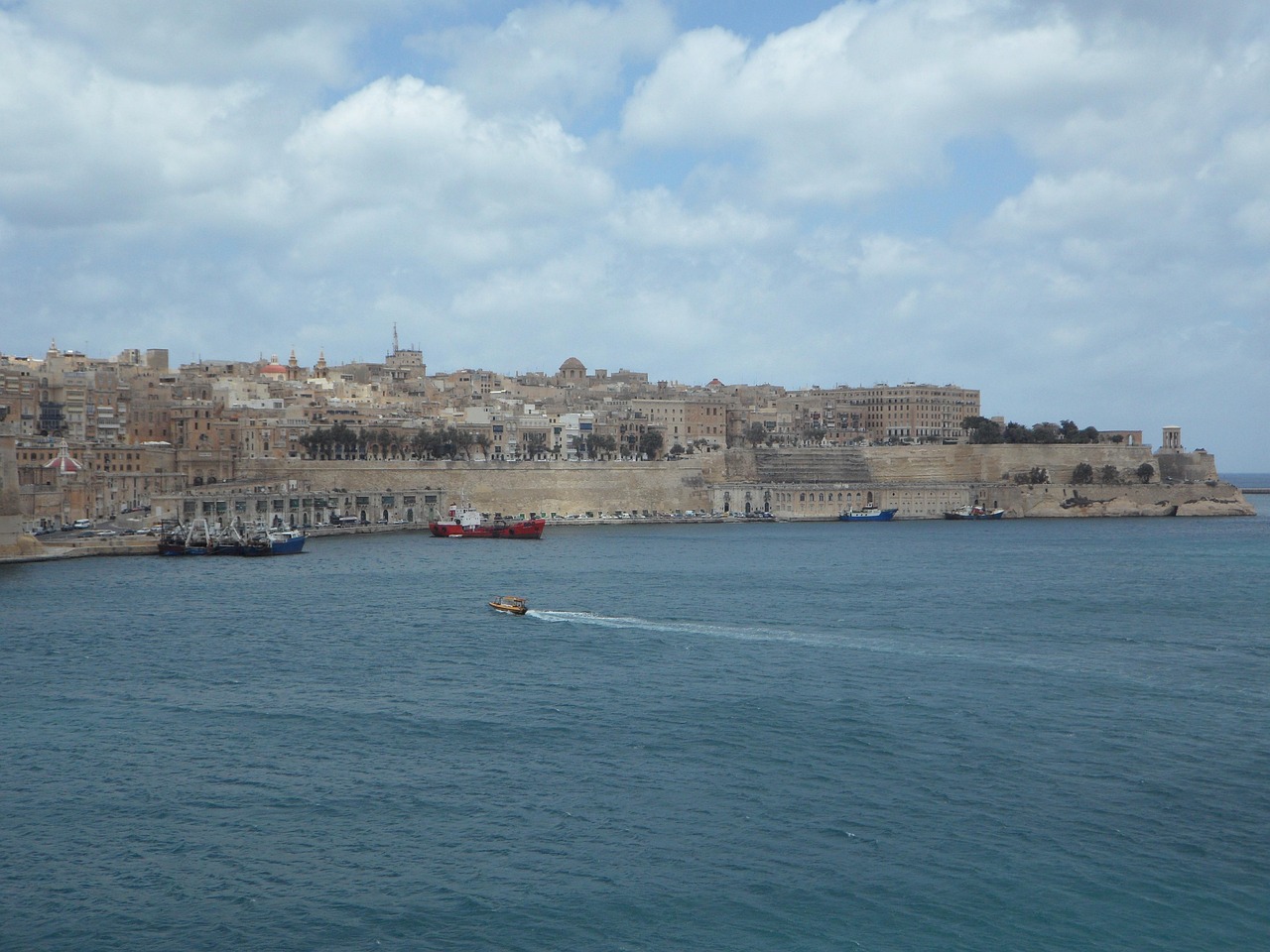 Fishing boats in Valletta's harbour