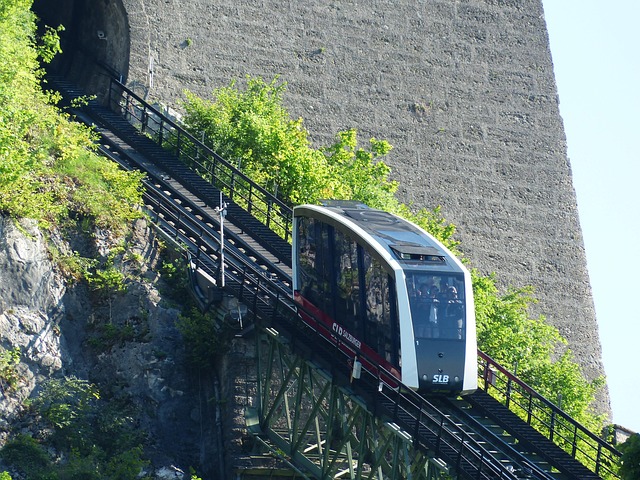 funicular railway, rail, fortress, hohensalzburg fortress, grab bars, salzburg, rack railway, fortress rail viaduct