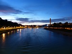salzach, river, night photograph