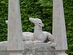 stone figure, dog, statue