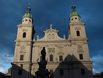 salzburg cathedral, facade, evening sun