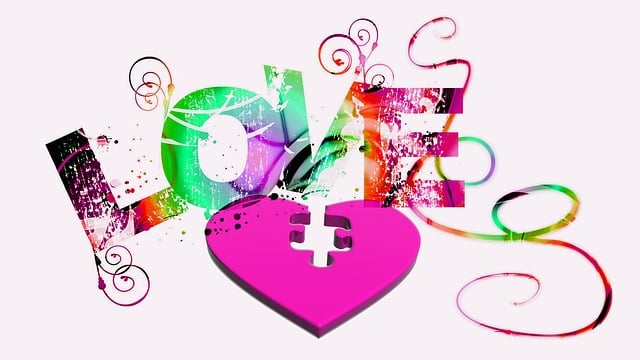 Free love romance heart puzzle illustration