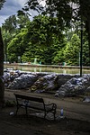 sandbag, dam, water