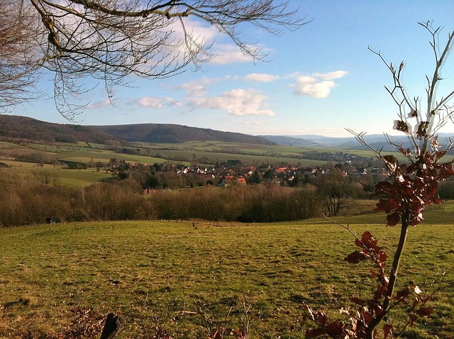 Landsby, Græsgange, Bakke