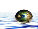 globe, earth, water