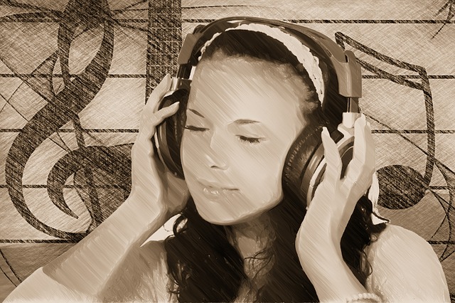 Free girl headphones grades illustration