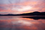 sunset, mountain, lake