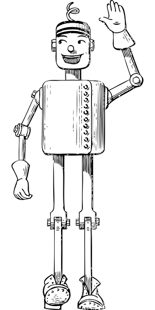 Free robot wooden doll mechanical illustration